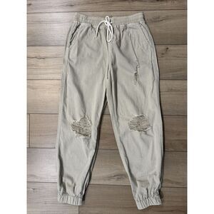 Forever 21 Womens Joggers Distressed Drawstring Size M Medium Pants Elastic